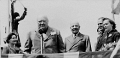 HELEN LONG (née Vlasto) - Sir WINSTON CHURCHILL - FRED CATTERWAY perhaps - Unidentified - ROWLEY Lord CROMER - ESMÉE Lady CROMER Westerham Carnival (early 1950s)